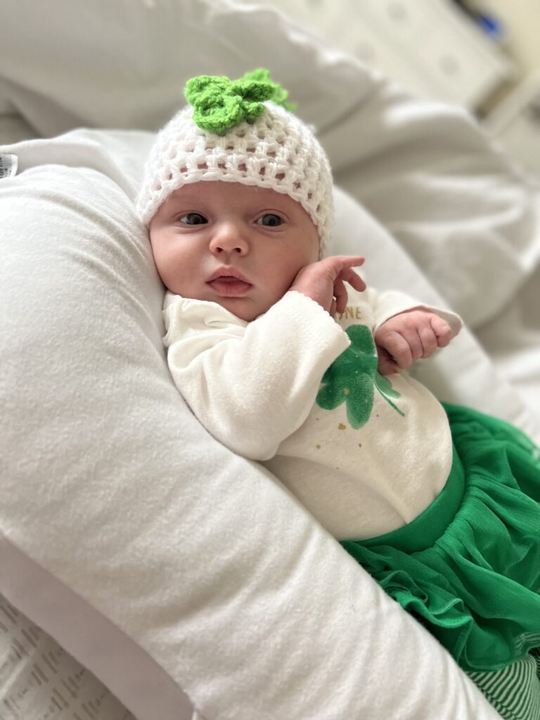 Baby Violet on St Patrick’s Day